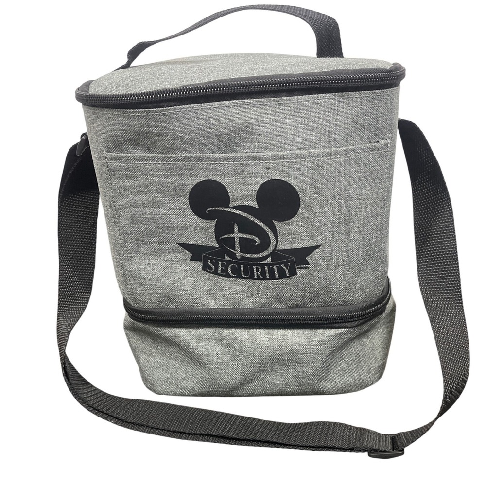 Disney Security Mickey Mouse Insulated Lunch Bag Grey Dual Compartment Cooler
